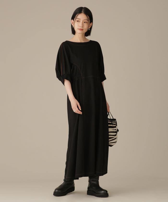 登場! セール 70%OFF】LB.03/配色ステッチカットドルマンワンピース ワンピース