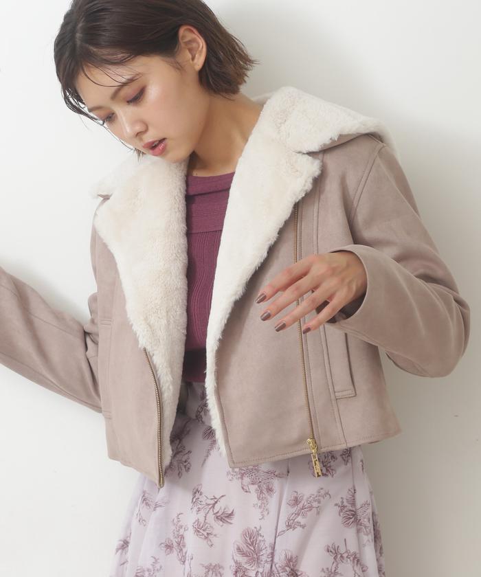 ZARA フェイクファーライダースジャケット