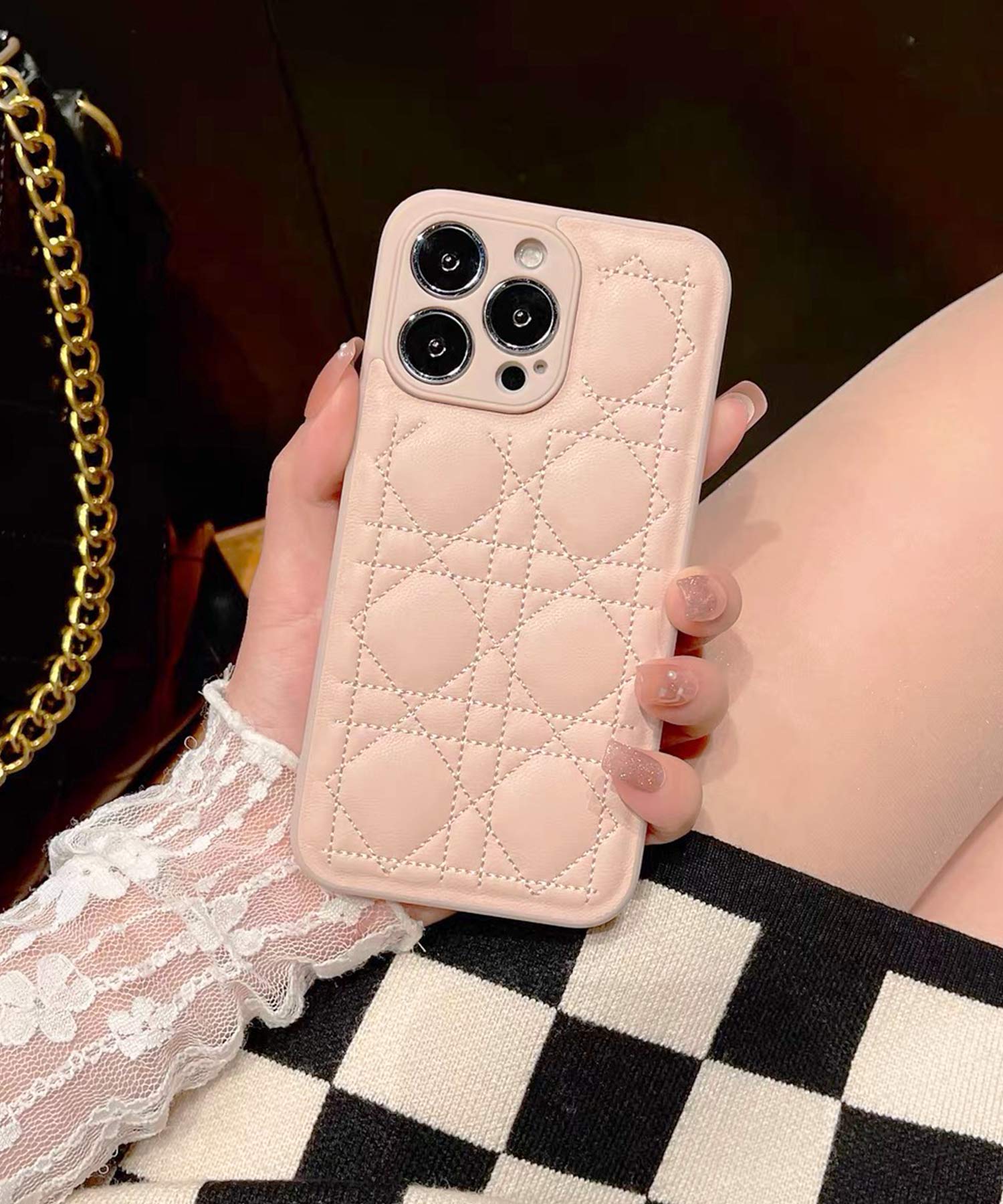 SOPHNET. DEMIURVO レザーキルティング iPhoneケース - iPhone