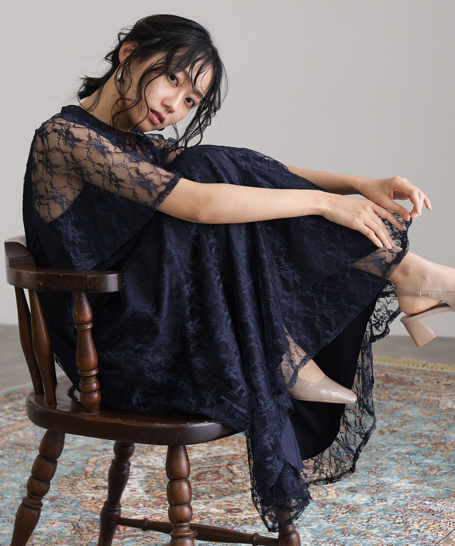 [プールヴー] ドレス ワンピース パーティードレス 結婚式 二次会 レディース ロング丈 大きいサイズ お呼ばれ