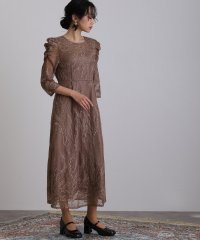 PourVous/プールヴー PourVous ミモレ丈&七分袖フォーマルシアーセレモニー結婚式パーティードレス ワンピース 20代 30代 40代/504842219