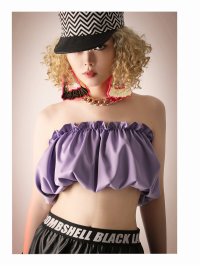 bombshell/ボムシェル bombshell ブラトップ・チューブトップ・ベアトップ フリル バルーン ヘソ出し 韓国 ミニ丈 セクシー バストアップ 海外 イベント パステ/504845967