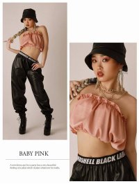 bombshell/ボムシェル bombshell ブラトップ・チューブトップ・ベアトップ フリル バルーン ヘソ出し 韓国 ミニ丈 セクシー バストアップ 海外 イベント パステ/504845967