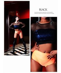 bombshell/ボムシェル bombshell トップス ネット 透け感 派手色 ダンス衣装 コスチューム ショート丈 ステージ映え カットソー セクシー イベント bombs/504845969