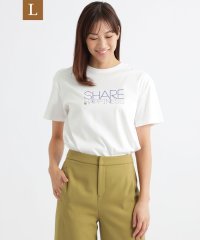 TRANS WORK(L)/【L】【ウォッシャブル】ハイゲージスムースロゴプリントTシャツ/504846184