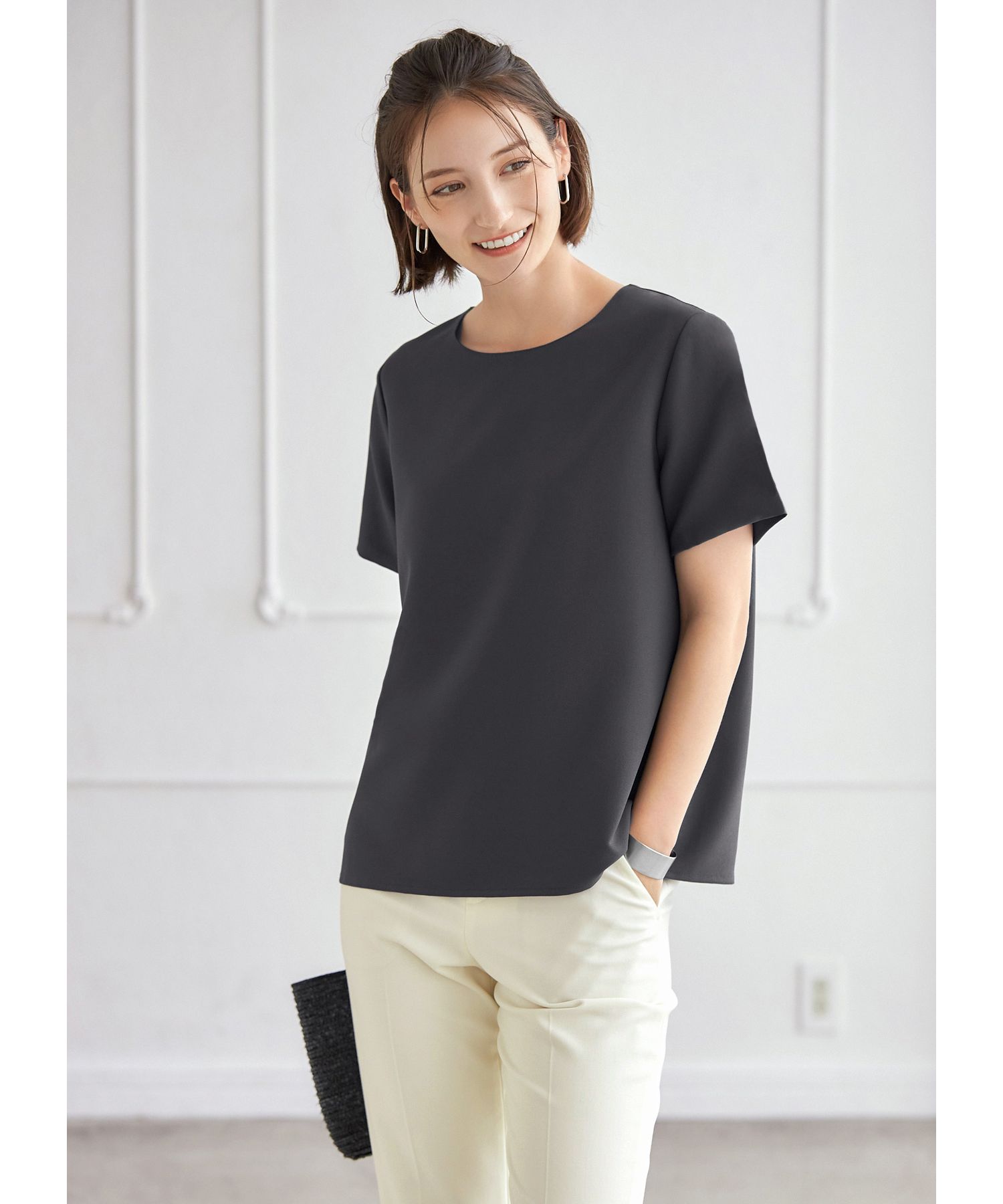 STYLE DELI｜ジョーゼットベーシックシャツ型ブラウス | Rakuten