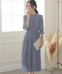 PourVous/シフォンプリーツスカートワンピース 結婚式 パーティードレス/504849332