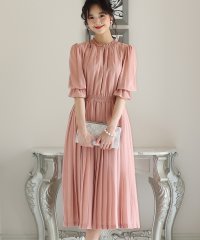 PourVous/シフォンプリーツスカートワンピース 結婚式 パーティードレス/504849332