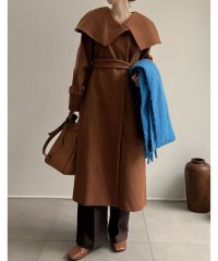 Re:EDIT/[2022A/W COLLECTION][低身長サイズ有]フェイクウールケープカラーロングコート/504849605