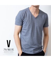  GENELESS/tシャツ メンズ 半袖 Vネック クルーネック バイアス柄 夏 半袖tシャツ カジュアル 細身 幾何学模様/504852050