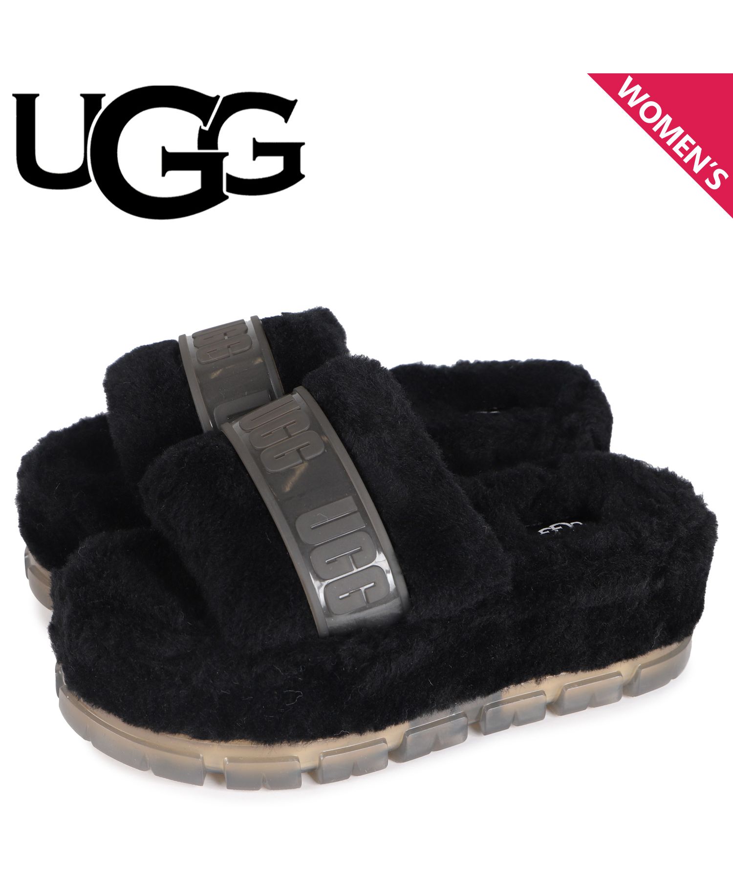 UGG アグ サンダル フラッフィータ FLUFFITA ブラック　24