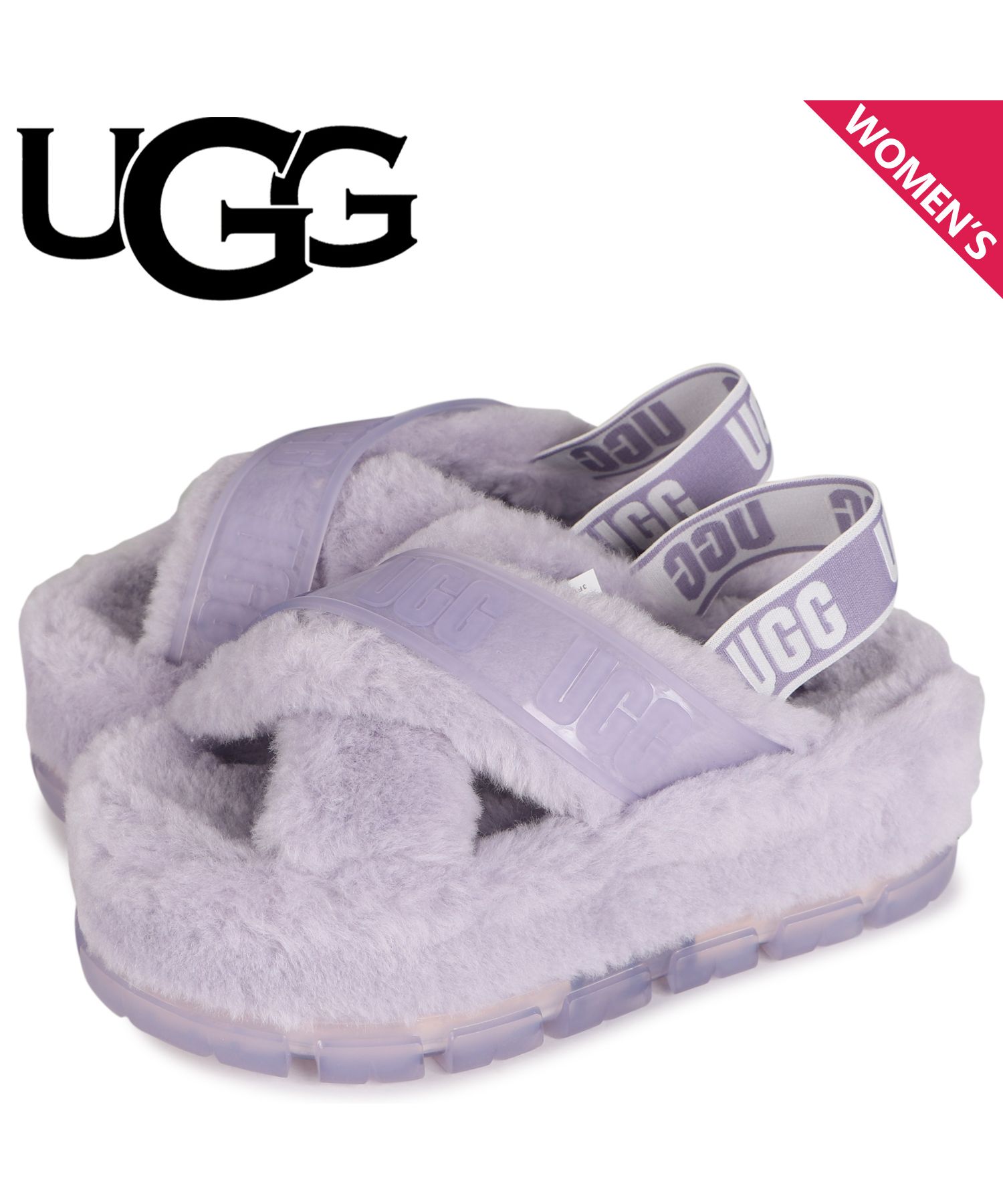 未使用UGG　ファーサンダル　size8 サンダル 靴 レディース 高 画質