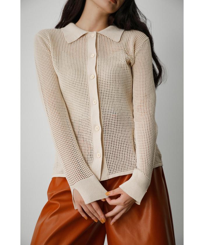 セール】MESH POLO KNIT TOPS(504854680) | アズールバイマウジー(AZUL