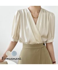 Forcement/メゾンドラティール maison de LATIR カシュクール風Vネックブラウス/504846000
