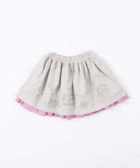 KP/KP(ケーピー)mimiちゃん刺繍のコットンツイルとシフォンギンガムチェックのリバーシブルスカート(100～130)/504806215