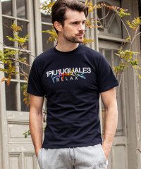 1PIU1UGUALE3 RELAX/1PIU1UGUALE3 RELAX(ウノピゥウノウグァーレトレ)レインボー刺繍ダブルロゴ半袖Tシャツ/504856065
