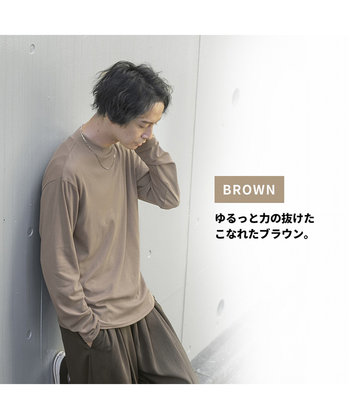 セール】NAVY ネイビー スムースモックネックロングスリーブTシャツ