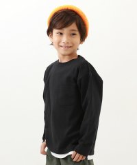 devirock/無地 ポケット付き クルーネック 長袖Tシャツ 子供服 キッズ ベビー 男の子 女の子 トップス 長袖Tシャツ ロンT 綿100% 吸汗/504853796