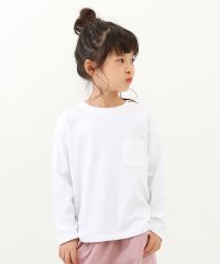 devirock/無地 ポケット付き クルーネック 長袖Tシャツ 子供服 キッズ ベビー 男の子 女の子 トップス 長袖Tシャツ ロンT 綿100% 吸汗/504853796