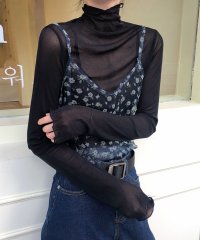 shopnikoniko/メロウ袖 タートルネック シアートップス ma 【即納】 トップス 長袖 シアー ハイネック インナー 透け感 メロウトップス メロートップス メロウ襟 レディ/504857607