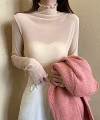 shopnikoniko/ショップニコニコ ShopNikoNiko メロウ袖 タートルネック シアートップス ma 【即納】 トップス 長袖 シアー ハイネック インナー 透け感 メロ/504857607