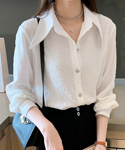 クーポン セール46 Off シワ加工長袖ブラウス レディース シャツ ブラウス 襟付き 長袖 秋冬 無地 通勤 通学 オフィスカジュアル 大人かわいい アミュレット Amulet D Fashion クーポン セール46 Off シワ加工長袖ブラウス レディース シャツ ブラウス 襟付き 長袖 秋冬 無地 通勤 通学 オフィスカジュアル 大人かわいい アミュレット Amulet D Fashion