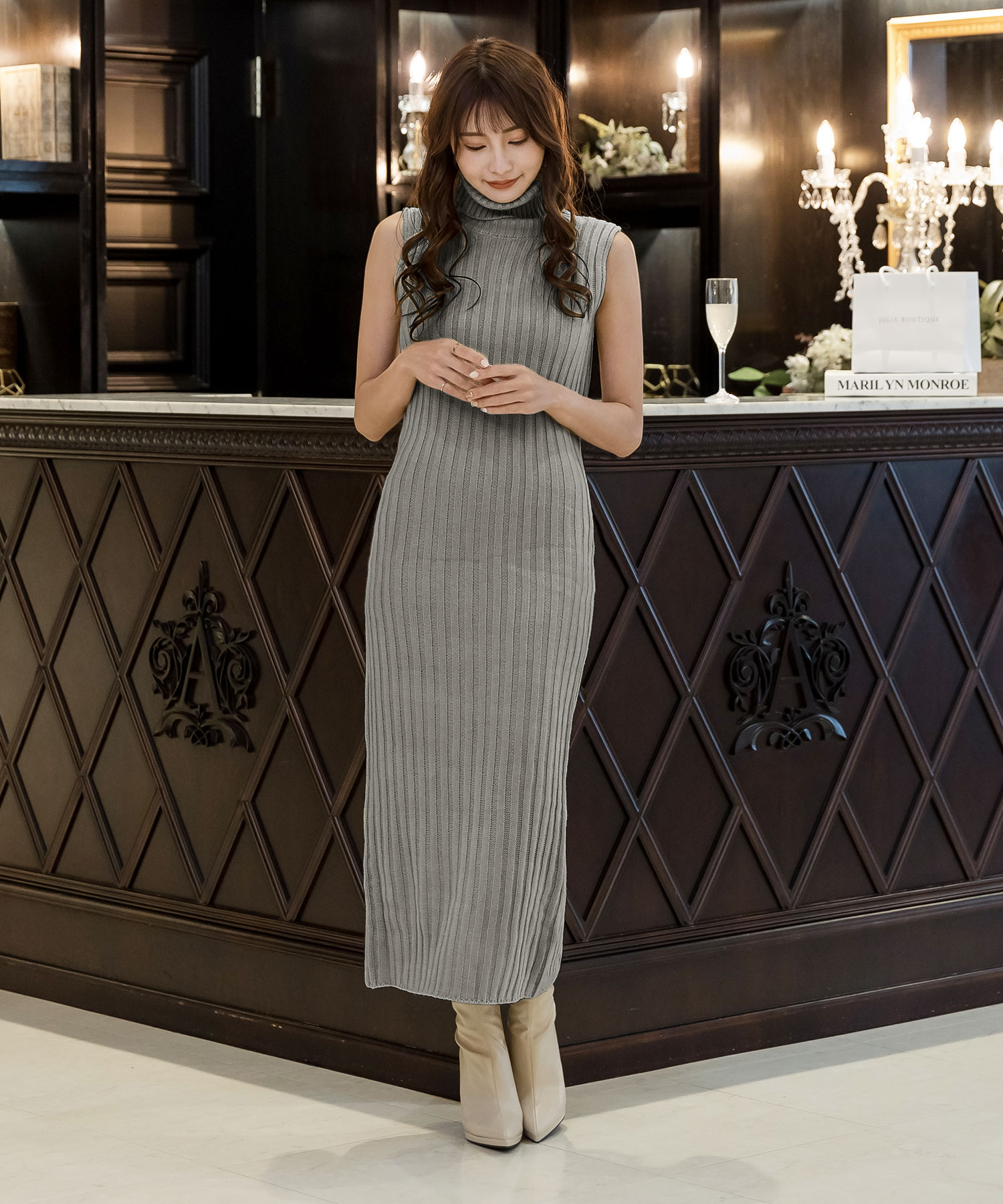 ロングニットトップス ワンピース セーター 膝下 ミモレ ミモレ丈  袖あり 長袖 タートルネック 襟なし ニット かわいい 大人可愛い きれいめ シンプル 楽天市場】ワンピース 袖あり ニット ワンピ ドレス