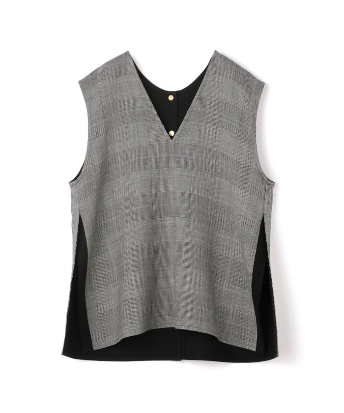 セール 30%OFF】ウールシルクブロックトゥース 4-wayジレ セール 30%OFF】ウールシルクブロックトゥース 4-wayジレ