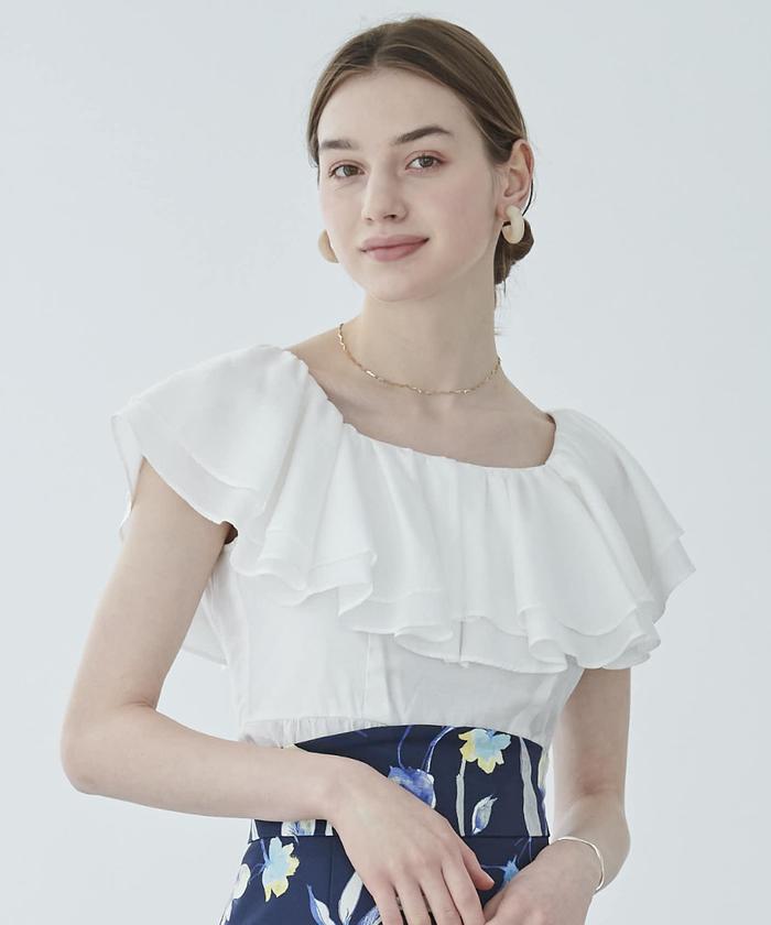 セール 60%OFF】ラッフルフリルペプラムブラウス(504861809