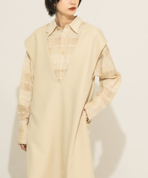 クーポン】【セール 50%OFF】メッシュチェックBIGシャツ