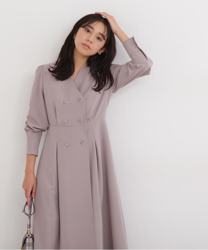 anuans トレンチディテールワンピース ベージュ M トレンチディテールワンピース(S BEIGE): ワンピースanuans
