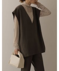 Re:EDIT/[2022A/W COLLECTION][低身長サイズ有]ストレッチツイルVネックベスト/504868049