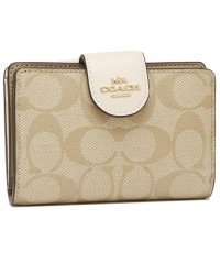 COACH/コーチ アウトレット 二つ折り財布 シグネチャー ベージュ ホワイト レディース COACH C0082 IMDQC/504868275