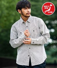 SB Select/SB select 日本製ヒッコリーワークシャツ シャツ メンズ ブランド オシャレ 長袖 日本製 国産 国内生産 ヒッコリーシャツ ワークシャツ ストライプ柄/504878884