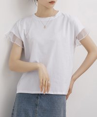 maison de LATIR/チュールフリル袖Tシャツ シアー素材/504880898