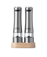 Russell Hobbs/【日本正規品】ラッセルホブス 電動ミル ソルト＆ペッパー ウッドスタンド セット Salt & Pepper Mill Wood Stand Set 7923J/504881015