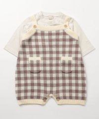 petit main/チェックニットサロペット/504867947