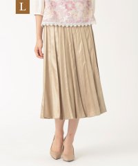 TO BE CHIC(L SIZE)/【L】レザーライクタフタ プリーツスカート/504879710
