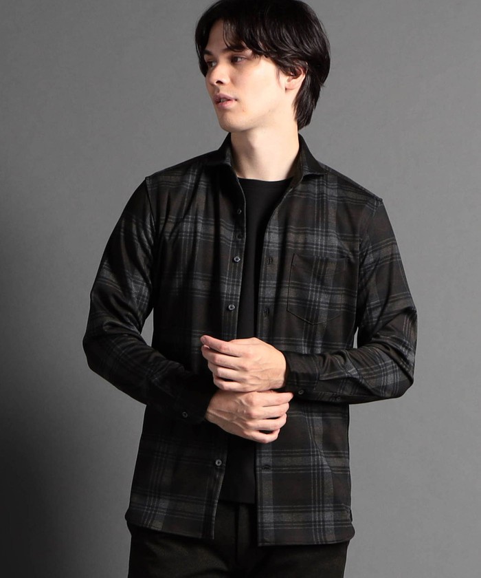 新品 ムッシュニコル 中綿 サーモライト フランネル テーラードジャケット 46 (M) 紺 【J8423】 MONSIEUR NICOLE 秋冬 ブレザー メンズ