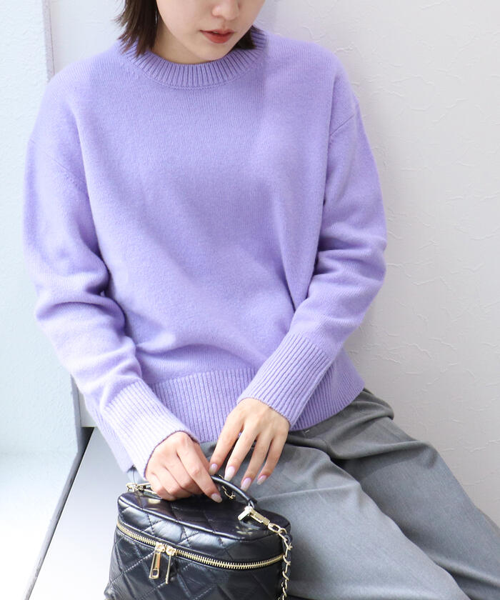 セール】◇【WEB限定】カシミヤブレンドクルーネックプル セール】◇【WEB限定】カシミヤブレンドクルーネックプル