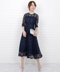 Lace Ladies/レースレディース Lace Ladies 五分袖総レース ミモレ丈ワンピースドレス/503711317