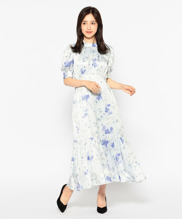 セール 71%OFF】ハイネックブラーフラワーワンピース(504858425