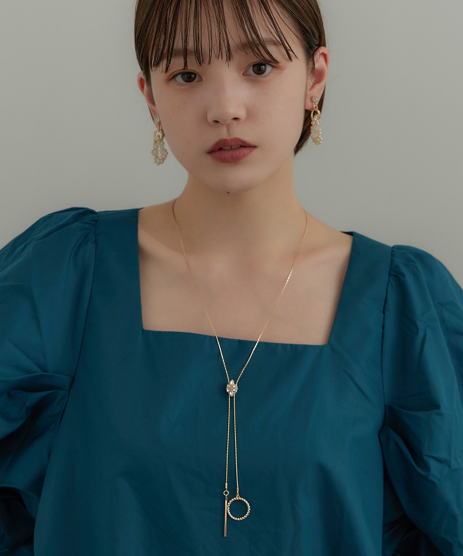 未使用/匿名配送 TO BE CHIC パール×ビジュー ロングネックレス