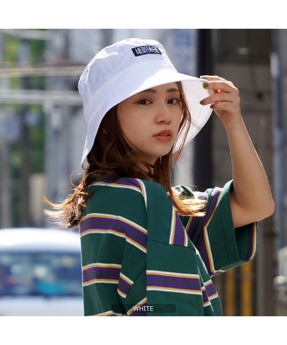 人気　韓国　バケハ　レディース　ホワイト　ポップコーン　帽子　白　バケットハット