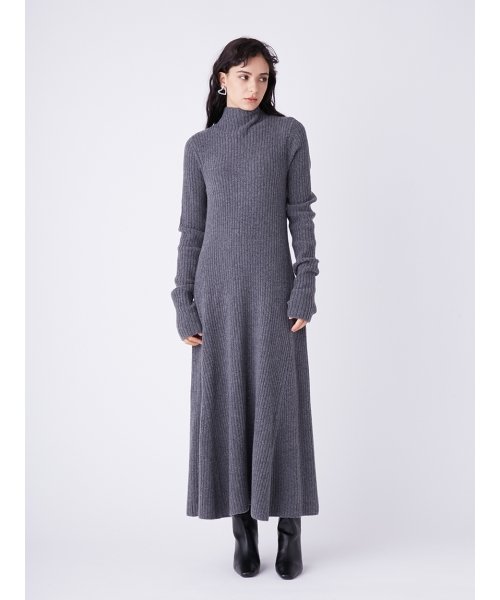 ボトルネック太リブフレアワンピース ミラオーウェン Mila Owen D Fashion