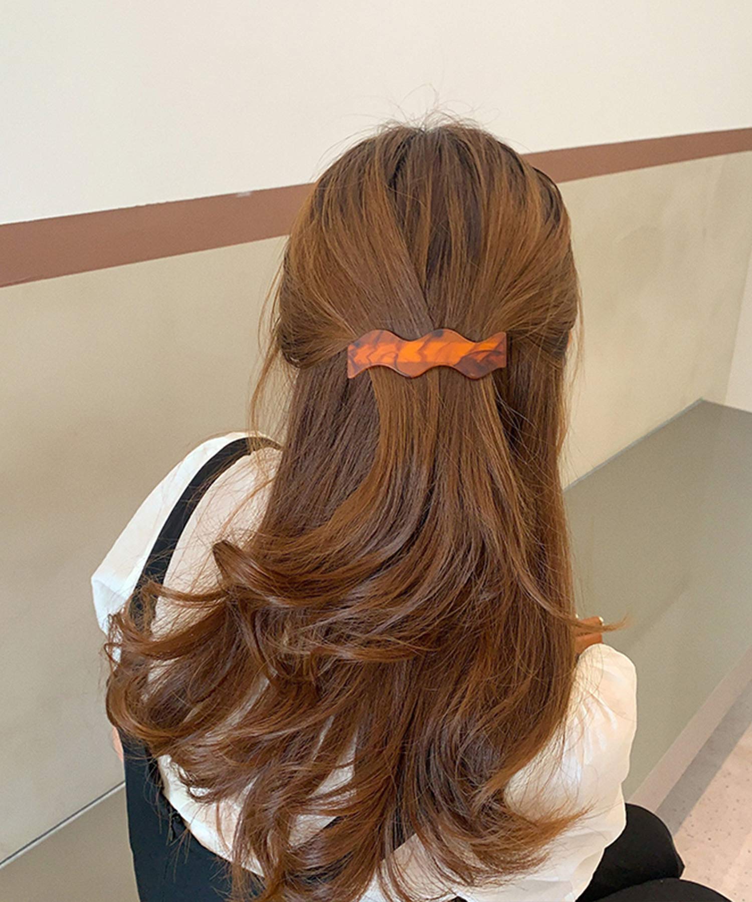 ヘアピン ミニクリップ 髪飾り ねこ べっこう マーブル 韓国風 - ヘア