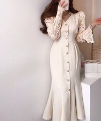 Jasmine Grandiflorum/ジャスミングランディフローラム Jasmine Grandiflorum 【Jasmine】レースマーメイドロングワンピース/504892880