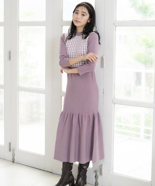 千鳥ジャガードマーメイドワンピース ミッシュマッシュ Misch Masch D Fashion