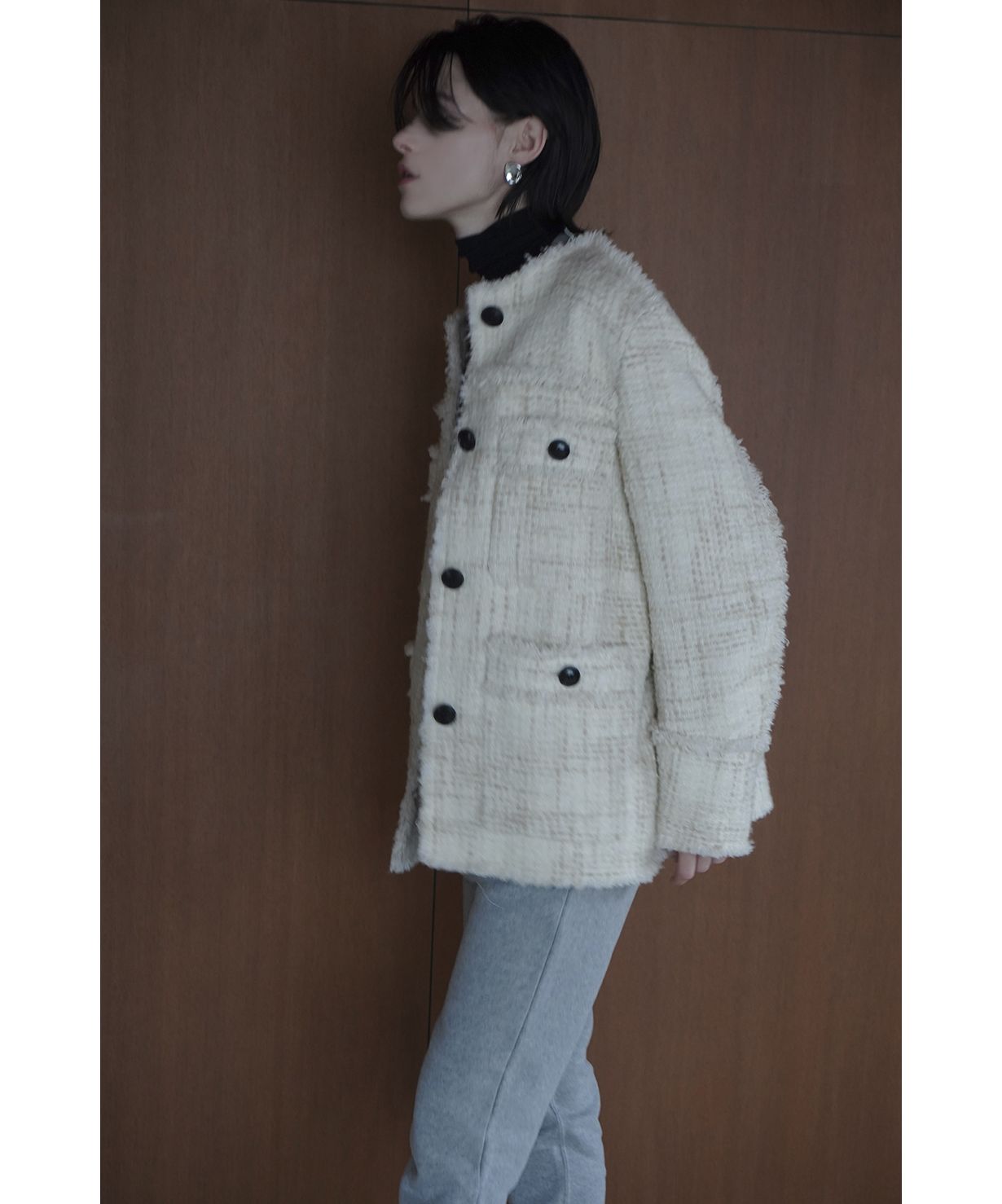 【新品未使用タグ付き】CLANE NO COLOR TWEED JACKET