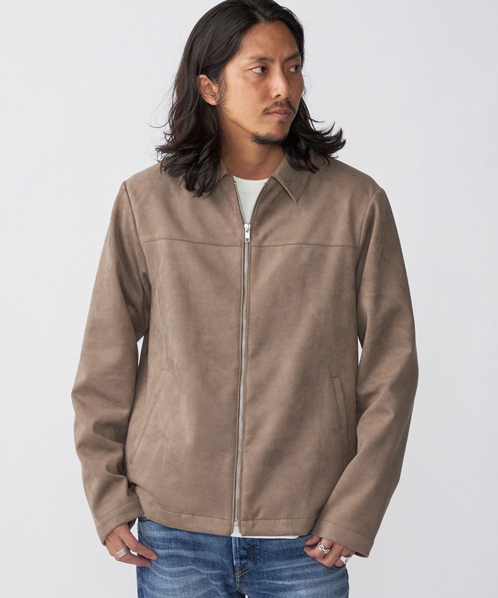 セール 50%OFF】*SHIPS: フェイクスエード ジップ ブルゾン セール 50%OFF】*SHIPS: フェイクスエード ジップ ブルゾン